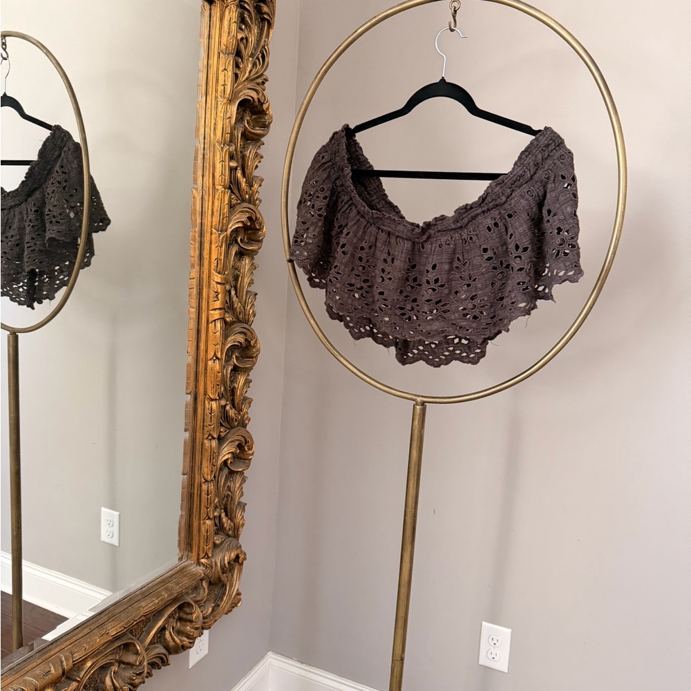 Free People Perla Off-Shoulder Top — Espresso Bean